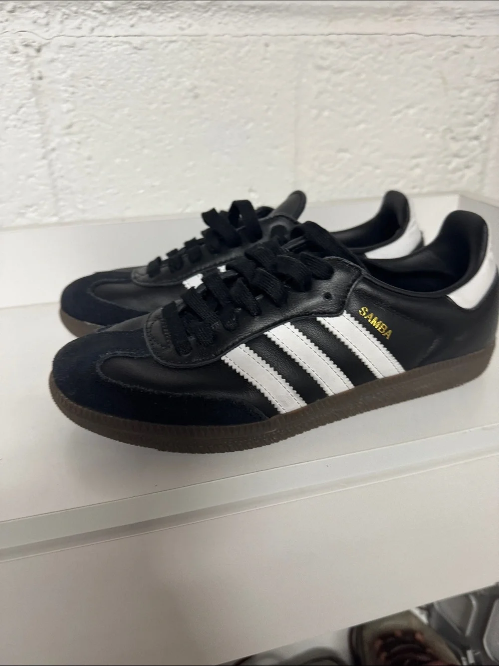 adidas Black and White Samba Low-Profile Sneakers